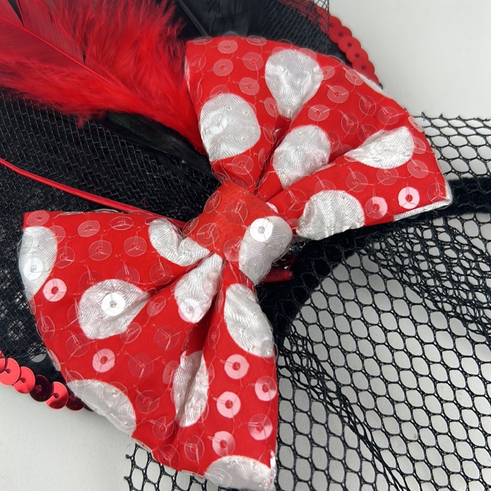 Disney Minnie Mouse feather veil mouse hears headband - Picture 3 of 6